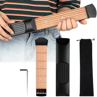 Abbildung von MINGZE Taschengitarre,Pocket Gitarre,Pocket Akustikgitarre Praxis Tool Gadget