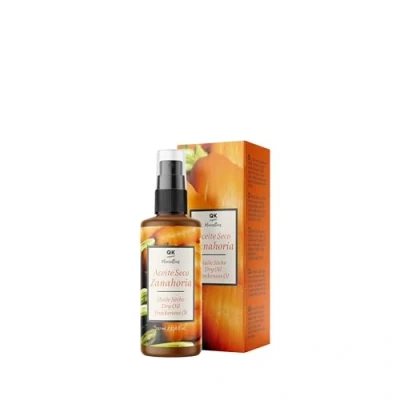 Abbildung von QKnatur Trockenes Karottenöl 100 ml. Schnelle Absorption. Natürlicher Solarbräuner, spendet Feuchtigkeit, verjüngt und verleiht der Haut Leuchtkraft