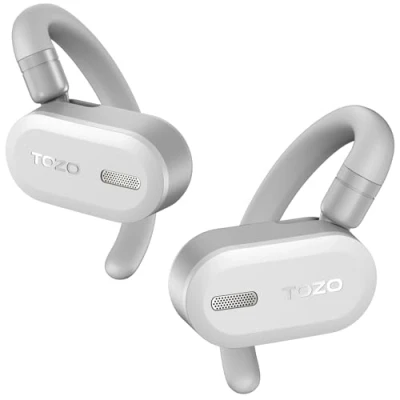 Abbildung von TOZO O2 Open Ear Kopfhörer 5.3 Bluetooth mit DSP Noise Cancelling, 42 Std Kabellose Kopfhörer, Biaxiales Ohrbügel Design, Langanhaltender Komfort, Kristallklare Anrufe beim Autofahren,Weiß