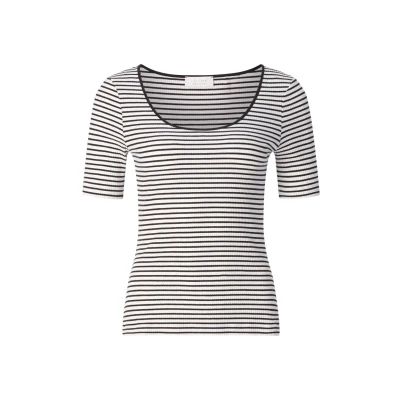 Abbildung von Rich &amp; Royal MIT Streifen Tshirt print, Damen, Größe: 40, Midnight blue