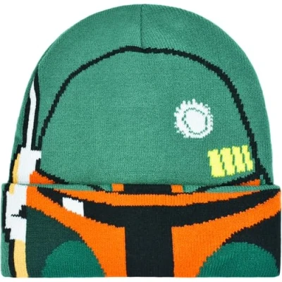 Abbildung von Concept One Unisex Erwachsene Star Wars Boba Fett Intarsia Roll Down Cuff Mütze Beanie Mtze, Grün, Einheitsgröße