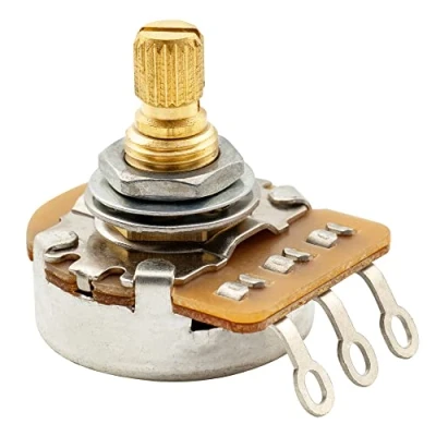 Abbildung von Musiclily Pro HD B250K Messing Metrisch Grob 18 Zähne Split Shaft Poti Linear Taper Potentiometer für E Gitarre und Bass