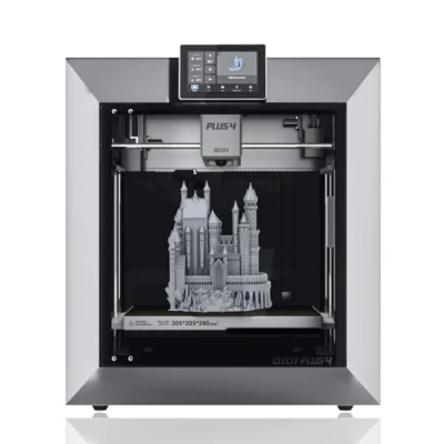 Abbildung von QIDI PLUS4 3D Drucker, Max 600mm/s Hochgeschwindigkeitsdruck, 65℃ Kammerwärme, vollautomatische Nivellierung, 370C Direktextruder mit integrierter Düse, unterstützt PPS CF Filamente, 305*305*280mm