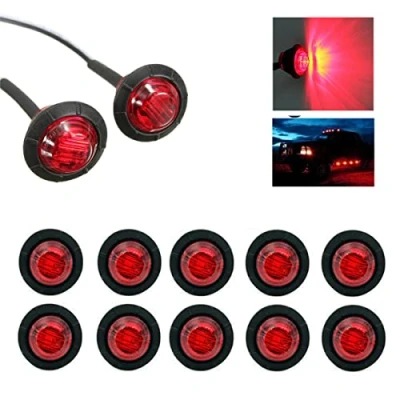 Abbildung von Rund 12V LED Seitenmarkierungsleuchten IP68 wasserdicht Seitenmarkierungsleuchten, für Pkw, Lkw, Anhänger, Traktoren (rot), 10 Stück