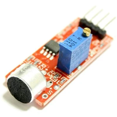 Abbildung von Mikrofon Sensor Modul mit PDF Anleitung z.B. für Arduino, Klatschschalter Steuerung Sound Detektor analogem und digitalem Ausgang