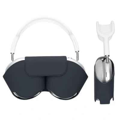 Abbildung von kwmobile Hülle kompatibel mit Apple AirPods Max Case weiche Kopfhörer Tasche Etui aus Polyester Cover in Dunkelblau