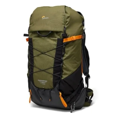 Abbildung von Lowepro PhotoSport X Backpack 45L AW Kamerarucksack für Spiegelreflex und Spiegellose Kameras, Herausnehmbarer Kamera Einsatz, Bergsteiger Funktionen, Größe M/L, Dunkelgrau/Grün