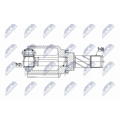 Abbildung von NTY NPW RE 064 Gelenksatz Vorderachse links RENAULT: Megane 4 Grandtour, Schrägheck, Captur, DACIA: SANDERO 2