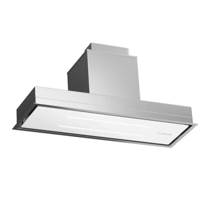 Abbildung von Klarstein Dunstabzugshaube, Abluft Dunstabzugshaube mit Spülmaschinenfestem Filter aus Aluminium, Leise Abzugshaube Abluft, 410 m3/h Luftstrom, Effiziente Wandhauben LEDs &amp; Touch Controls