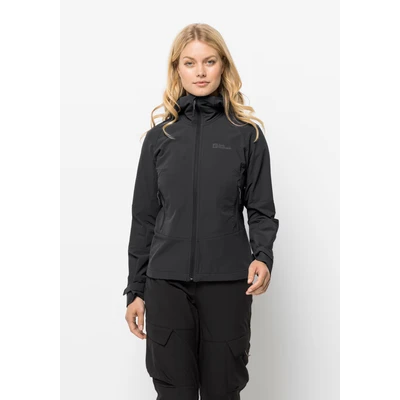 Abbildung von Jack Wolfskin Kammweg Softshelljacke, Damen, Größe: Large, Black