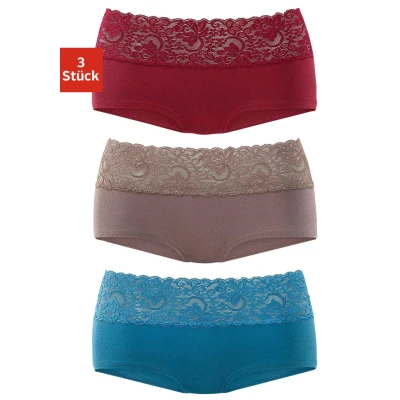 Abbildung von Vivance 3 PACK Panties, Damen, Größe: 40/42, Rosé, creme, schwarz