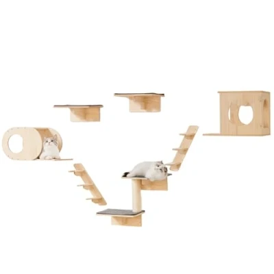 Abbildung von VEVOR Kletterwand Katzen Wandliege Katzenliege Katzenbett Katzenregal 7er Set