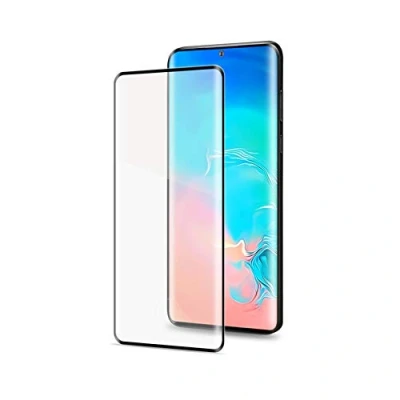 Abbildung von Celly 3D Panzerglas Schutzfolie für Samsung Galaxy S20 Ultra, 9H Härte, Runde Kanten, Anti Fingerabdruck und Kratzen, Schwarz