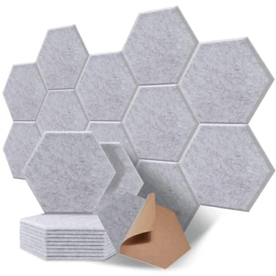 Abbildung von SOSINYA 12 Selbstklebende Akustikpaneele/Akustikplatten,30x26x1cm,Schallabsorberwand mit hoher Dichte,Schallschutzplatten/Akustikschaumstoff für Tür/Wanddekoration und akustische Behandlung (Grau)