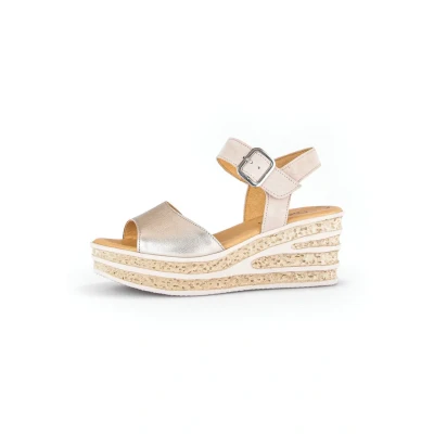 Abbildung von Gabor Keilsandaletten Plateausandalette, Damen, Größe: 43, Beige Schuhe