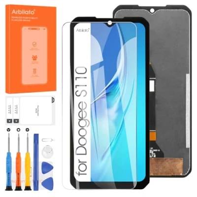Abbildung von Arbilato Display für Doogee S110 LCD Touchscreen Ersatz 6,58 Zoll (16,58 cm) Digitalisierer Glas Panel Sensoren Reparaturset
