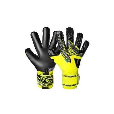 Abbildung von Reusch Attrakt Gold X Evolution griffige und atmungsaktive Torwarthandschuhe Fußballhandschuhe für Erwachsene Männer Frauen geeignet alle Wetterbedingungen Spielfeldoberflächen