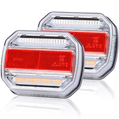 Abbildung von AGRISHOP 10 30V LED Rückleuchten für Anhänger, Rücklicht Anhänger Led, Heckleuchten Dynamisch Sequentiell Fließend,mit Reflektor Wasserdicht RV Wohnwagen Traktor LKW PKW mit E Mark