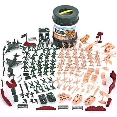 Abbildung von JOYIN Spielfigur 164 teiliges Soldaten Spielset, Mini Soldatenfiguren,mit Soldaten, (164 tlg), Flugzeugen, Hubschraubern, Panzern, Flaggen und Zubehör