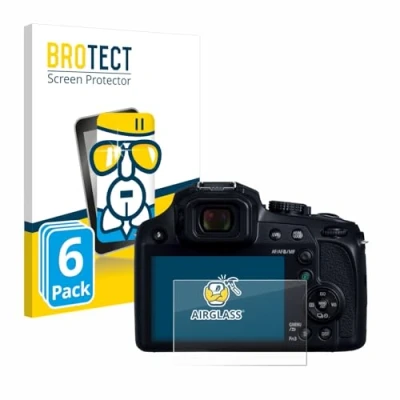 Abbildung von BROTECT Schutzglas für Panasonic Lumix DC FZ82D (6 Stück) Schutzfolie Panzer Folie Glas [Extrem Kratzfest 9H, Anti Fingerprint, Ultra Transparent]