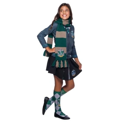 Abbildung von Rubie&#039;s Official Harry Potter Slytherin Deluxe Schal, Kostümzubehör für Kinder und Erwachsene, Einheitsgröße, Alter ab 6 Jahren