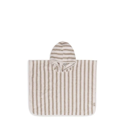 Abbildung von Jollein Poncho Stripe Badetuch für Kinder, Größe: One Size, Brown