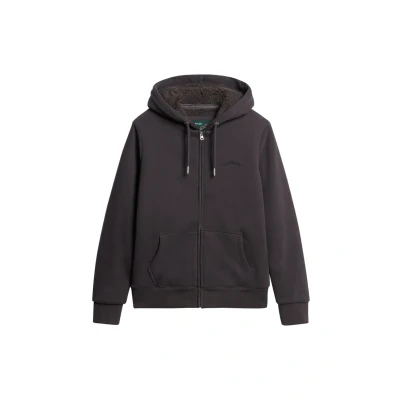 Abbildung von Superdry Hoodie Sweatjacke, Damen, Größe: 36, Bison black