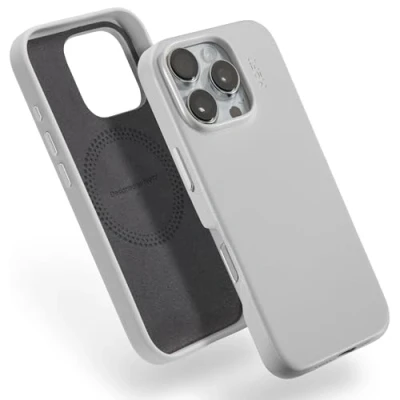Abbildung von MOFT für iPhone 16 Pro Hülle, MOVAS Vegane Ledertasche Magnetische Hülle Kompatibel mit MagSafe, Weicher Anschlag, Farberhaltung, Fleckenresistent, Leicht zu Reinigen, Neblige Bucht
