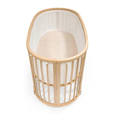 Abbildung von Stokke Sleepi Bett Nestchen V3, White Atmungsaktives 3D Netzgewebe für sicheren Schlaf Kompatibel Maschinenwaschbar