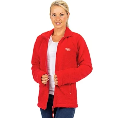 Abbildung von Reichstadt Fleecejacke Kuschelige Flauschige Jacke 22RSW002 Red XS mit Stehkragen und langen Ärmeln