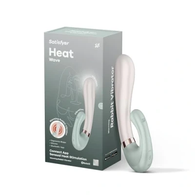 Abbildung von Satisfyer Heat Wave Connect App Rabbit Vibrator Bluetooth Bunny für Frauen Mit Wärmefunktion &amp; Steuerung Vibrierende Stimulation Medizinisches Silikon 20 cm Mint