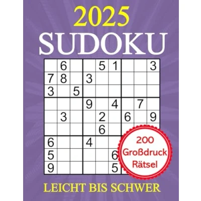 Abbildung von Großdruck Sudoku 200 Rätsel von Leicht Bis Schwer: Rätselbuch für Erwachsene und Senioren mit Lösungen Perfekt Anfänger Fortgeschrittene