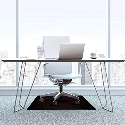 Abbildung von Floortex Bodenschutzmatte Cleartex advantagemat aus phthalatfreiem Vinyl für niederflorige Teppichböden bis 6 mm Gesamthöhe, 90 x 120 cm, rechteckig, schwarz