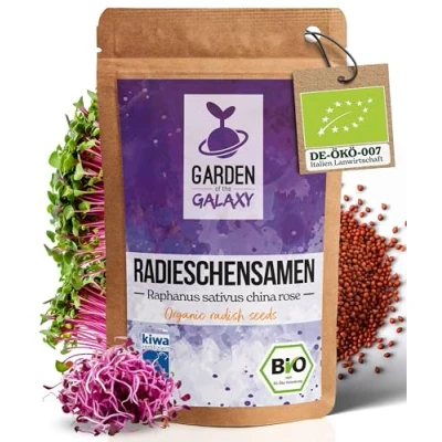 Abbildung von GotG® Bio Radieschen Samen [25g, 200g &amp; 500g] mit bis zu 99% Keimrate Premium Sprossen zum Keimsprossen ziehen schnell keimende GMO frei