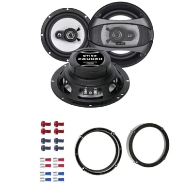 Abbildung von Crunch GTI62 Lautsprecher mit Einbauset passend für VW Volkswagen Scirocco ab 2008 Türen vorne 360 Watt 165mm 2 Wege Koax