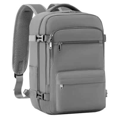 Abbildung von COOLIFE Handgepäck Rucksack für Ryanair 40x20x25 Reiserucksack Flugzeug 20L Klein Kabinengröße Tasche mit Laptopfach Weekender Kurze Trip (Grau, 40x25x20cm)