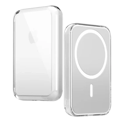 Abbildung von elago Batterie Hülle Kompatibel mit Apple Externe MagSafe iPhone 15, 14, 13, 12 Serie, PC+TPU Hybride Technologie, Schutz, Kristallklar, Stoßfeste Abdeckung (Transparent)