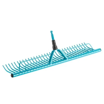 Abbildung von Gardena combisystem Rasenrechen: Rechenbesen mit 60 cm Arbeitsbreite zum Zusammenfegen von Grasschnitt, passend zu Allen Stielen, praktischer Grasfangvorrichtung (3381 20)