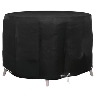 Abbildung von vidaXL Gartenmöbel Abdeckung, Abdeckplane Wasserdicht UV beständig, Rund Schutzhülle mit 6 Ösen, Garnitur Schutzhaube für Rattanmöbel, Ø125x75cm