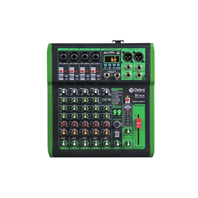 Abbildung von D Debra DI 6UX Serie Professioneller Mixer Audio mit 99 DSP Digitaleffekten USB MP3 Eingang 48V Professionelle Phantomspeisung Mikrofon Preamps für DJ Konsole Aufnahmestudio (DI 6UX)