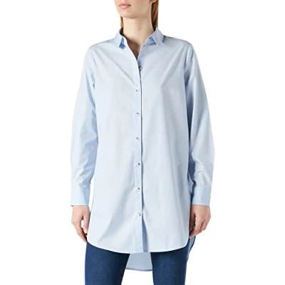 Abbildung von Pieces Pcnoma LONG Shirt Hemdbluse, Damen, Größe: Large, Kentucky blue