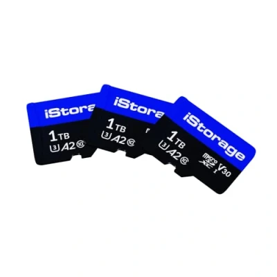 Abbildung von 3 Pack iStorage 1TB microSD Karte Verschlüsseln Sie die auf Karten gespeicherten Daten mit dem datAshur SD USB Flash Laufwerk Nur kompatibel Laufwerken