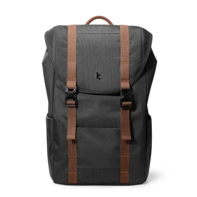 Abbildung von tomtoc Laptop Rucksack für Damen Herren, Vintage Tagesrucksack Daypack Casual Backpack mit 22 Liter Alltag Freizeit Uni Schule, Classic Rucksäcke Passt 13 15,6 Zoll Laptops, Schwarz
