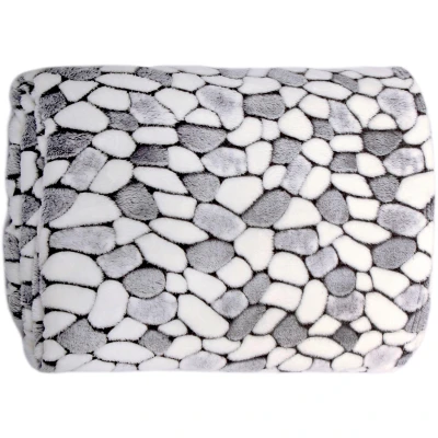 Abbildung von Delindo Lifestyle Wohndecke &quot;Stone&quot;, kuschelig weiche Coral Fleece Decke in Steinoptik, Kuscheldecke