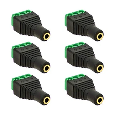 Abbildung von 6X Klinken Buchse 3,5mm Adapter &gt; Terminal Block 3 Pin Schraub Klemmen Vergoldet