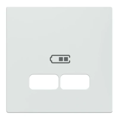 Abbildung von Schneider Electric Merten MEG4367 0325 Zentralplatte für USB Ladestation Einsatz, aktivweiß glänzend, System M