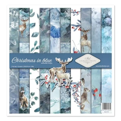 Abbildung von ITD Collection scrapbooking package 12 x inches, paper, decorative decoupage, card making, paper size 310 320 mm (Christmas in blue, SLS 019), Mittel