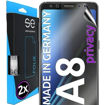 Abbildung von S.E für Samsung Galaxy A8 Schutzfolie privacy Blickschutz Folie 2x Folien im SET aus Deutschland, Anti peep Matte Spy Folie, staubfrei und blasenfrei, Sichtschutz