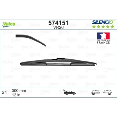 Abbildung von Scheibenwischer Valeo Silencio Performance, Rear 574151 300mm hinten Standard MERCEDES BENZ: A Klasse, B E Klasse T modell kfzteile,