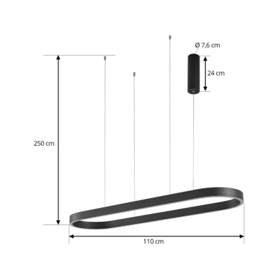 Abbildung von Lucande Smart LED Hängeleuchte Melinay, schwarz, CCT, Tuya